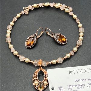 1928 earrings,  beaded necklace from Macys